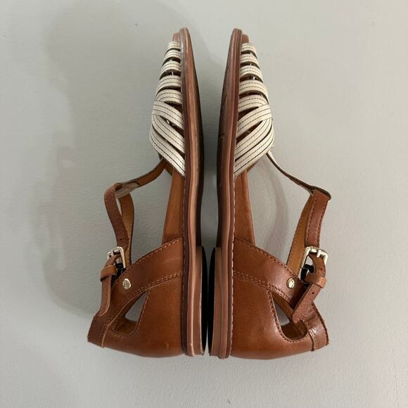 Pikolinos Talavera Nata Leather Sandals Size 37 Ankle Strap Comfort - Picture 4 of 5